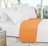 Elegant Comfort Premium Hotel Quality 1-Piece Flat Sheet, Luxury and Softest 1500 Premium Hotel Quality Microfiber Bedding Flat Sheet, Wrinkle-Free, Stain-Resistant, Queen, Orange Elegant Comfort