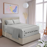 Hearth & Harbor Extra Deep Pocket Full Size Sheet Set - 4 Piece Ultra Soft & Breathable Bed Sheets Set - Fits Up to 24" Mattress - Hotel Luxury Bed Sheet Set, Light Grey Hearth & Harbor