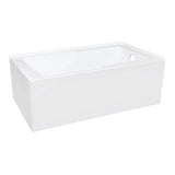 Aqua Eden VTAM6032R22S 60-Inch Acrylic 2-Wall Corner Alcove Tub with Corner Apron, Right Hand Drain Hole, White Kingston Brass