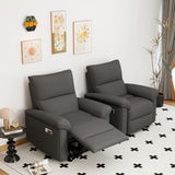 QKFF Wall Hugger Power Recliner Chair, Zero Wall Electric Recliner Chairs with USB Port, Snowflake Velvet Space Saving Large Recliner for Living Room, RV, Home Theater