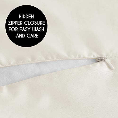 Bohemian Boho Chic Ivory Macrame Tufted Tassel 2 pc. Twin / Twin XL Size Bed Bedding Set Duvet Comforter Cover / Sham Solid Cream Textured Minimalist Off White Cotton Fringe Farmhouse Indie Dorm Teen KB & Me