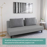 YEMYHOM Futon Cover Latest Jacquard Design High Stretch Armless Sofa Bed Slipcover Anti-Slip Furniture Protector with Elastic Bottom (Futon, Light Gray) YEMYHOM