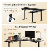 Mericonia 75 x 61 Inch Large L-Shaped Standing Desk with Cable Management, Electric Adjustable Computer Desk, Corner Stand Up Desk for Home Office Work, Black Mericonia