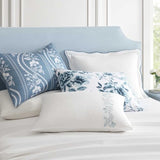 Martha Stewart - King Duvet Cover Set, 100% Soft Cotton Bed Set with a Smooth Cotton Percale Reverse, 3 Piece Floral Bedding with Matching Pillowcases (Garden Path Embroidery Blue) Martha Stewart