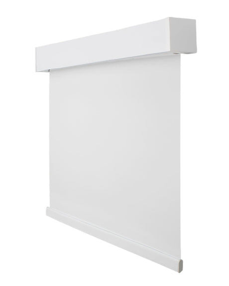 CALYX INTERIORS Blackout Roller Shade with Valance, Thermal Insulating Blind, Cordless, 34.5" W x 48" H, Simple White Calyx Interiors