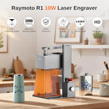 Raymoto 10W Laser Engraver Machine, Portable and Handheld Laser Engraving Machine, 0.08mm Precision & 2000mm/s Lightning Speed Ultra HD Laser Engraver Machines for Wood, Leather, Acylic ect., 10000mW Raymoto