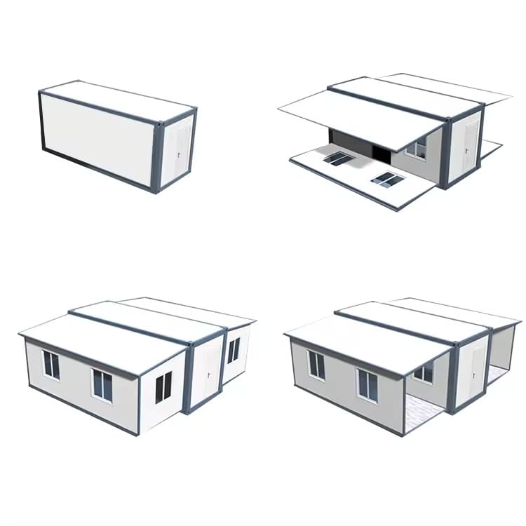 Generic Portable Prefabricated Tiny Home 20ft, Mobile Expandable Plastic Prefab House for Hotel, Booth, Office, Guard House, Shop, Villa, Warehouse, Workshop, Brown, PNS-001