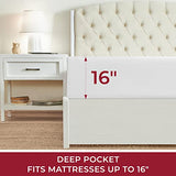 Mellanni Twin Fitted Sheet - Iconic Collection Bedding Sheets with up to 16 inch Deep Pocket - Soft & Cooling - Fade & Stain Resistant - 1 PC (Twin, White) Mellanni