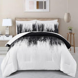 Dinjoy Ombre Black Comforter Set King Size Gradient Black White Boho Bedding Set for Teen Men Women 7 Pieces Bed in A Bag Bohemian Bed Set with Comforter, Sheets, Pillowcases & Shams Dinjoy
