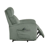 Lexicon Power Lift Recliner Chair for Elderly with Remote Control, Gentle Lift Motion, Side Pocket Armrest, Corduroy Upholstered Electric Recliner for Living Room/Bedroom, Easy Assembly, Green