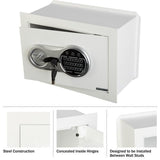 Wall Safe - Digital Safety Box with Passcode for Quick Access and Backup Key - Personal Safe for Cash or Jewelry - Wall Safes by Paragon (White) Stalwart
