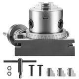 VEVOR Rotary Table for Milling Machines, 4''/ 100 mm, Horizontal Vertical Model Precision Milling Rotary Table, with 3.1''/80 mm 3-Jaw Chuck M10 T-Bolts Nuts, for Milling Engineering Indexing Tools VEVOR