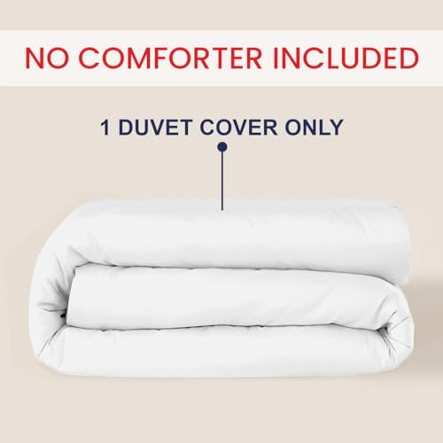 Kotton Culture 1 Pc Twin XL/Twin Duvet Cover Only-100% Egyptian Cotton 600 Thread Count Ultra Soft Premium Durable Comforter Cover Zipper Closure & Corner Ties - (White, 68" X 90") Kotton Culture