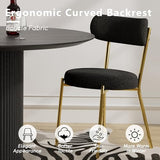RGZ Modern Oval Dining Table Set for 4, 5 Piece Dining Table and Chairs Set with Faux Marble Kitchen Table & 4 Black Gold Upholstered Boucle Chairs, Dining Table for Dining Room, Kitchen, Living Room RGZ