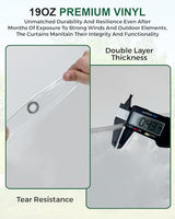 Erfolkerz 7'H x10'W Outdoor Vinyl Curtain 19oz Thicked Clear Tarps, Vinyl Patio Enclosure,Clear Outdoor Curtains Heavy Duty Waterproof Transparent Tarp with Grommets for Patio Gazebo Balcony Pergola Erfolkerz