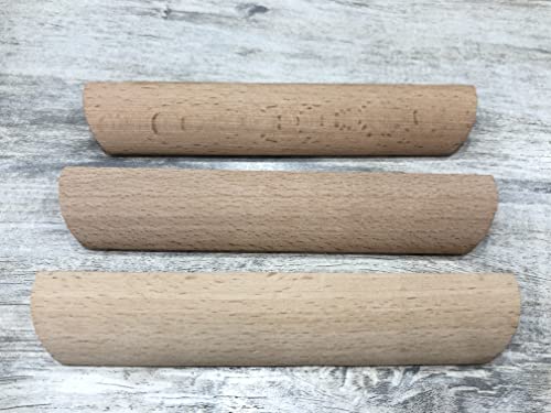 Tsnamay 10Pcs Unfinished Wood Solid Furniture Pulls Handles,Unfinished Unpainted Paintable Wooden Handles Cupboard Closet Drawer Handle Pull,Length Tsnamay