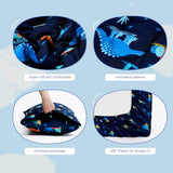 david's kids 4 Piece Toddler Bedding Set - Soft Breathable Toddler Bedding Set for Boys Girls, Includes Quilted Comforter, Flat Sheet, Fitted Sheet and Pillowcase, Dinosaur Navy david's kids