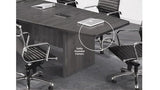 New Cherry Laminate Finish 10ft Conference Table Wood Boat Shaped Square Storage Cube Legs Doors Grommets Desk Base Meeting Room Racetrack Furniture Office Business Modern 118''L x 47-32''W x 29''H WoodArtSupply