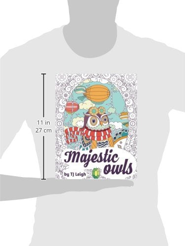 Majestic Owls - A Stress Relief Adult Coloring Book (Adult Coloring Book Academy Stress Relief Series) WoodArtSupply