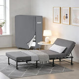 COSHNIBI Rollaway Bed Storage Cover,Heavy Duty Waterproof Storage Cover with Zipper for Single Cot Size 32-Inch Folding Bed,33" L x 14" W x 44" H,Grey COSHNIBI