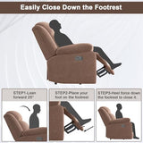 HAOMARKETS Rocker Recliner Chair for Adults, Manual Recliner Chair with Overstuffed Backrest and Armrests, Upholstered Rocking Reclining Sofa Chair for Living Room, Grey HAOMARKETS