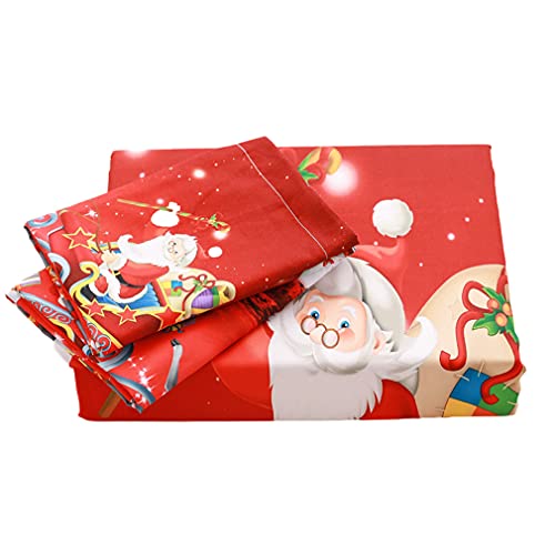 JERYMUND Christmas Duvet Cover Twin Size, Santa Claus Deer Pattern Luxury Bedding Set, Comforter Cover with Zipper, 100% Microfiber, 2 Pieces JERYMUND