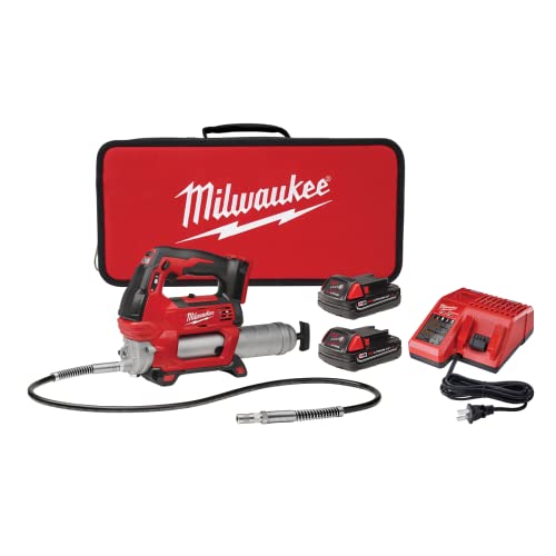 Milwaukee 2646-22CT M18 2-Spd Grease Gun Kit W/2 Cmpt Bat - WoodArtSupply