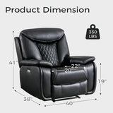 HAOMARKETS Electric Recliner Chair, Soft PU Leather Power Recliners with Padded Backrest, Single Overstuffed Heavy Duty Reclining Sofa for Living Room Bedroom, Black