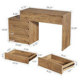 Tribesigns 63" Vanity Desk with 5 Drawers for Bedroom, Makeup Table with Removable 3-Drawer Chest Cabinet & Storage, Modern Large Dressing Table for Women Girl, Make up Desk for Bedroom Tribesigns