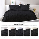JOLLYVOGUE Queen Comforter Set 7 Pieces, Black Bed in a Bag Comforter Set for Bedroom, Bedding Comforter Sets with Comforter, Sheets,Ruffled Shams & Pillowcases JOLLYVOGUE