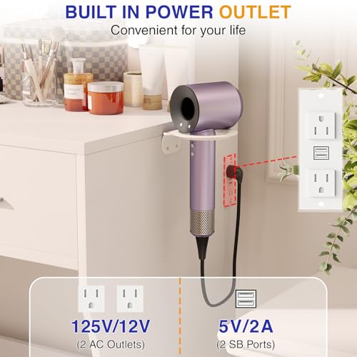 ‌FDW Vanity Desk with Mirror and Lights, 2-Drawer Makeup Vanity Desk with 3 Adjustable Light Colors, 6 Shelves and Power Outlets for Bedroom, White FDW