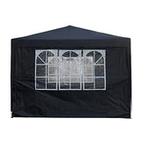 Panana Pop Up Gazebo 10''x10'' Waterproof Outdoor Garden Marquee Awning Party Tent Canopy and Carry Bag 3 X 3m (Black) Panana