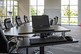 Stand Up Desk Store Pneumatic-Adjustable Two-Tier Compact Standing Desk (Black Frame/Black Desktop, 28” Wide) S Stand Up Desk Store
