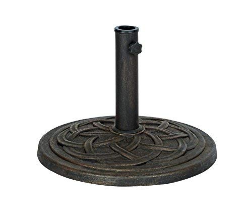 DC America UBP18181-BR 18-Inch Cast Stone Umbrella Base, Made from Rust Free Composite Materials, Bronze Powder Coated Finish DC America