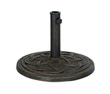 DC America UBP18181-BR 18-Inch Cast Stone Umbrella Base, Made from Rust Free Composite Materials, Bronze Powder Coated Finish DC America