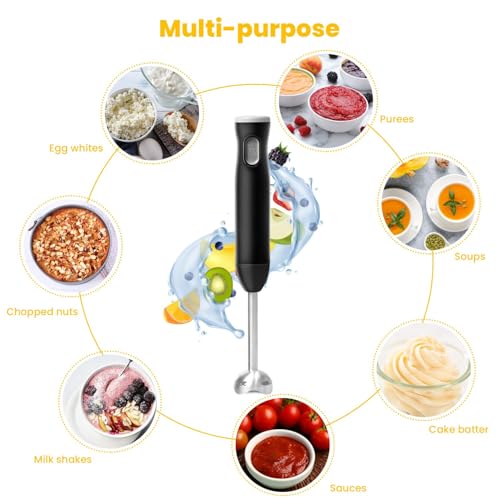 TUMIDY Immersion Hand Blender Cordless, Rechargeable Hand Held Blender Stick, Perfect for Smoothies, Puree Baby Food & Soup TUMIDY