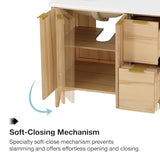 OVE Decors Indy 36 in. Undermount Single Sink Bathroom Vanity with White Engineered Marble Top, Rustic Ash OVE Decors