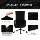 Water Resistant Stretch Computer Office Chair Cover with Durable Zipper Universal Washable Removable Spandex Rotating Boss Chair Slipcovers Anti-dust Soft Desk Chair Seat Protector for Dogs Cats Pets DIVA EN CAMINO DEC