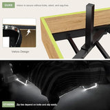 Feonase Floating Bed Frame King with Led Lights and Charging Station, Wood Full Size Bed Frame with Storage Headboard, Heavy Duty Metal Slats, No Box Spring Needed, Easy Assembly,Oak Feonase