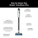 Shark IZ562H Cordless Pro Vacuum with Clean Sense IQ and Odor Neutralizer, PowerFins Plus Brushroll, Includes Duster Crevice & Pet Tool, Up to 40 Minute Runtime, Light Blue, Without MultiFLEX Shark