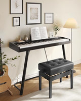 SONGMICS Adjustable Wooden Piano Bench Stool with Sheet Music Storage Black ULPB57H SONGMICS