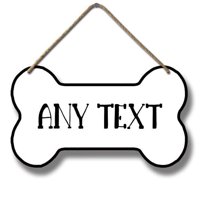 Ymaotrade Custom Bone Shape Sign,Dog Cat Pawprints Personalized Sign for Puppies Home Decor - Custom Name Wooden Plank Rustic Wall Decor Sign 8.3x4.8" Ymaotrade