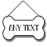 Ymaotrade Custom Bone Shape Sign,Dog Cat Pawprints Personalized Sign for Puppies Home Decor - Custom Name Wooden Plank Rustic Wall Decor Sign 8.3x4.8" Ymaotrade