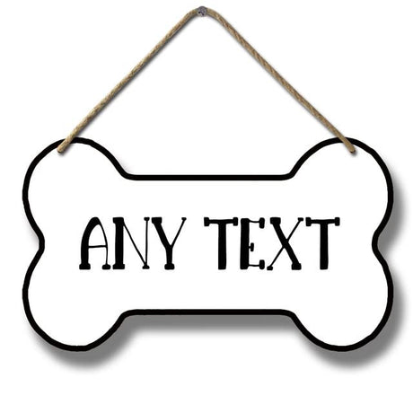 Ymaotrade Custom Bone Shape Sign,Dog Cat Pawprints Personalized Sign for Puppies Home Decor - Custom Name Wooden Plank Rustic Wall Decor Sign 8.3x4.8" Ymaotrade