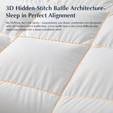 Pacific Coast Goose Feather Down Fiber Comforters Queen Size, Extra Fluffy White Duvet Insert, Ultra-Soft, Breathable, All Season Hotel Luxury Bedding Comforters, 8 Corner & Center Loops (90"x90") Pacific Coast