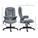Vinsetto 6 Point Vibrating Massage Office Chair with Heat, Linen High Back Executive Office Chair with Reclining Backrest, Padded Armrests and Remote, Gray HOMCOM