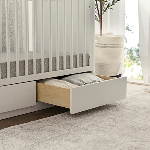 Babyletto Bento 3-in-1 Convertible Storage Crib with Toddler Bed Conversion Kit in White, Undercrib Storage Drawers, Greenguard Gold Certified