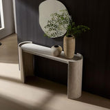 HanStrong 53.15" Faux Marble Pattern Entryway Table - Modern Narrow Console Table for Living Room and Hallway,Beige HanStrong