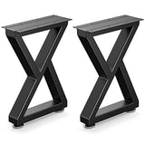 Likapop 16" Metal Bench, Desk and Coffee Table Legs, Heavy Duty Furniture Legs, Black End Table Legs, DIY Legs (H16" x W11.8", Set of 2) Likapop