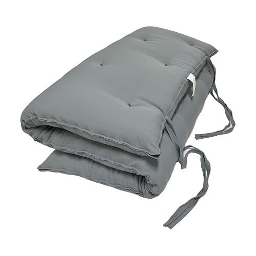 D&D Futon Furniture Traditional Japanese Floor Rolling Futon Mattress, Cotton Batting/Foam/Polyester Batting, Foldable Bed (Gray, 3 x 54 x 80 (in) Full Size) D&D Futon Furniture